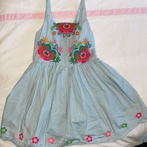 Mini Boden blue flower dress. Excellent condition. Worn one time. Size 4-5.